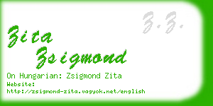 zita zsigmond business card